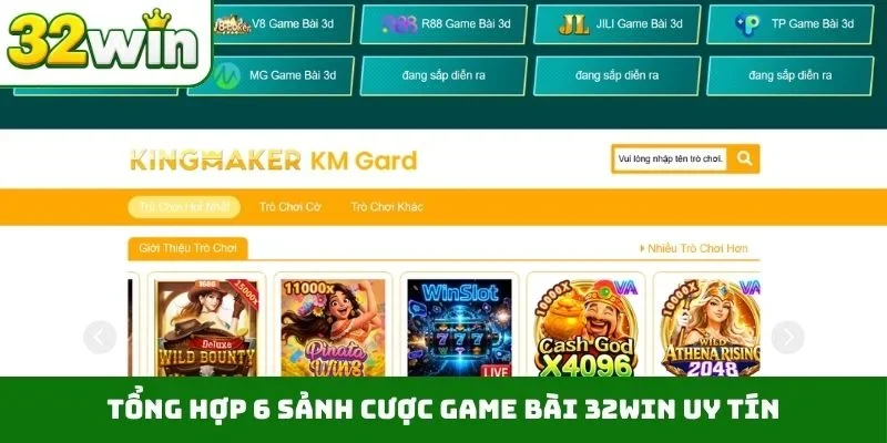Tổng hợp 6 sảnh cược game bài 32WIN uy tín